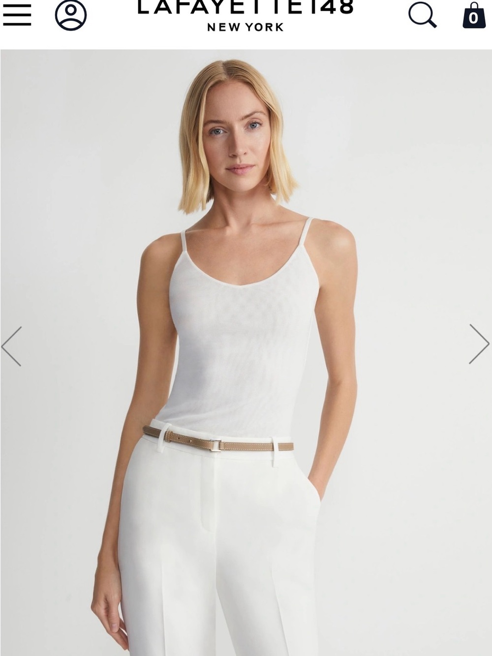 Lafayette 148  MESH JERSEY CAMISOLE Sz small